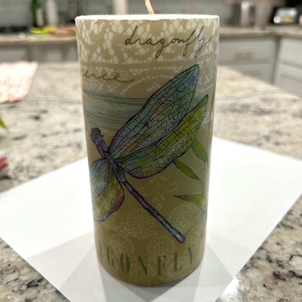 Dragonfly motif candle from Pier One